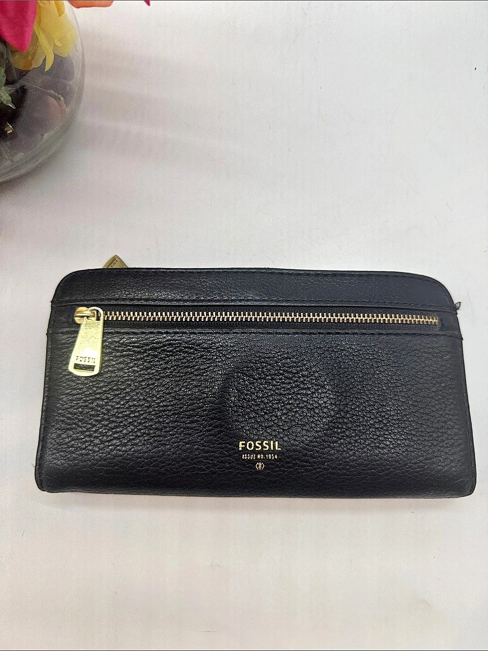Fossil Logan RFID Flap Clutch Wallet Black